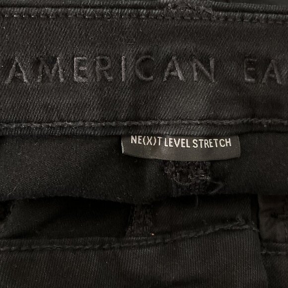 American Eagle 4 Regular Black Curvy Hi Rise Distressed Jegging Skinny Jeans - Picture 7 of 9